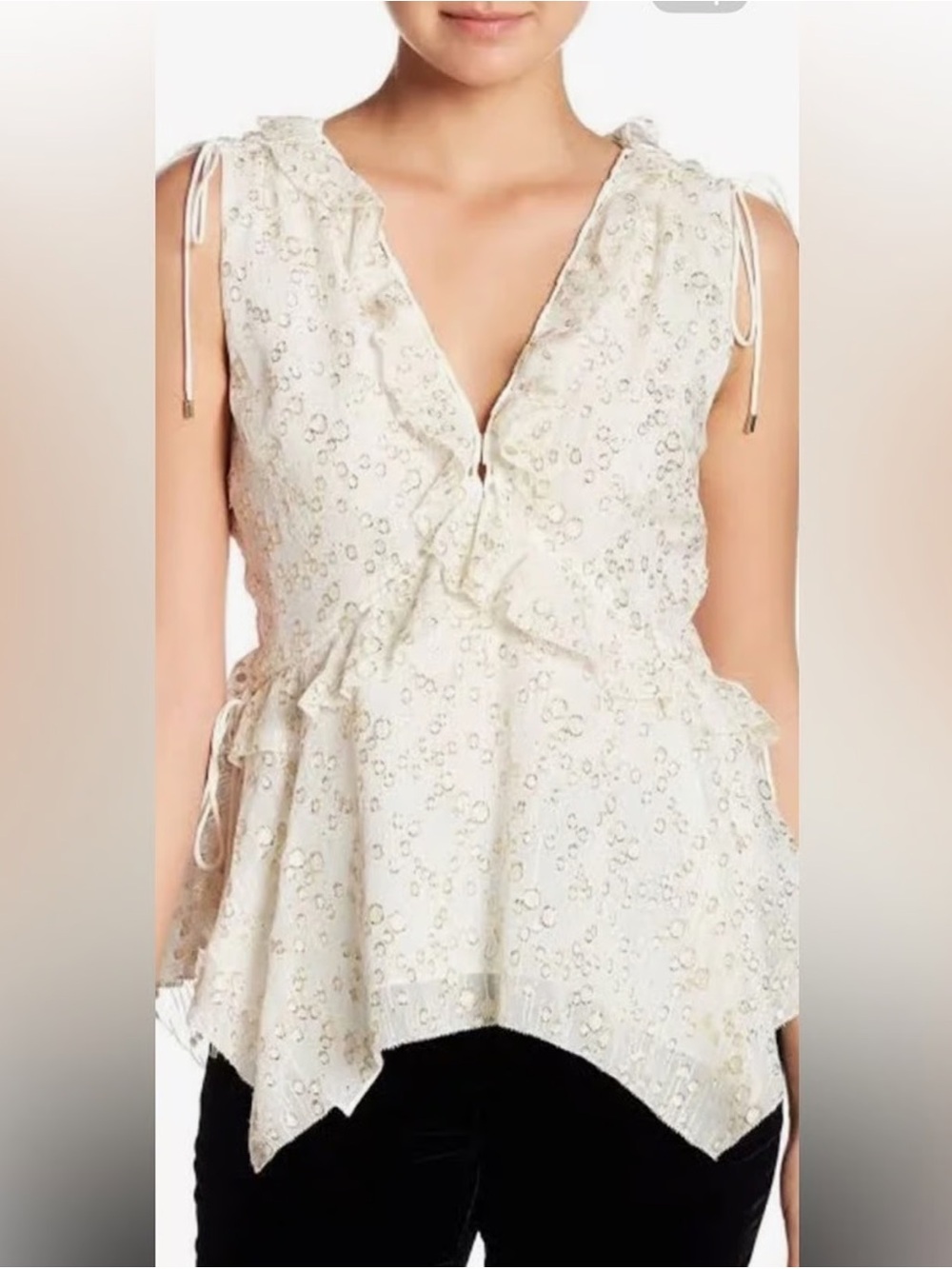 10 Crosby Derek Lam silk blouse v neck ruffle feminine